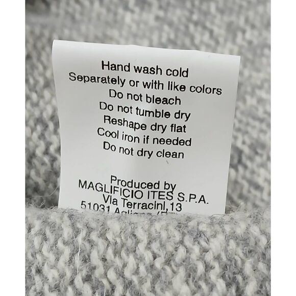 Gianetti mens large 1/4 zip Italian wool mockneck sweater gray - Picture 8 of 8